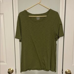 Chico's Short Sleeve Olive Top